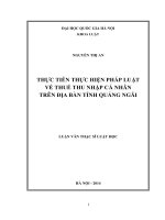 Thực tiễn thực hiện pháp luật về thuế thu nhập cá nhân trên địa bàn tỉnh Quảng Ngãi