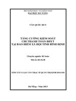 Tăng cường kiểm soát chi thanh toán bảo hiểm xã hội Tỉnh Bình Định
