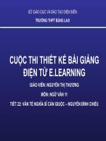 Slide văn 11 VĂN TẾ NGHĨA SĨ CẦN GIUỘC – NGUYỄN ĐÌNH CHIỂU _Thị Thương