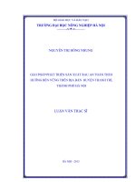 Giải pháp phát triển sản xuất rau an toàn theo hướng bền vững trên địa bàn huyện thanh trì, thành phố hà nội