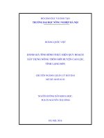 Đánh giá tình hình thực hiện quy hoạch xây dựng nông thôn mới huyện cao lộc tỉnh lạng sơn