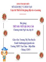 Slide văn 10 VIẾT QUẢNG CÁO _Thu Huyền