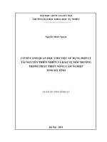 Cơ sở cảnh quan học cho việc sử dụng hợp lí tài nguyên thiên nhiên và bảo vệ môi trường trong phát triển nông lâm nghiệp tỉnh hà tĩnh