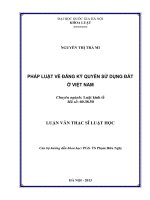 Pháp luật về đăng ký quyền sử dụng đất ở Việt Nam. ThS. Luật