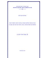 Phát triển chăn nuôi gà theo hướng trang trại tại địa bàn huyện tiên lãng, thành phố hải phòng