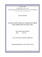 Sử dụng nguồn nhân lực trong quá trình phát triển kinh tế ở Bắc Ninh