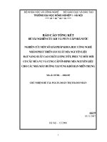 Nghiên cứu đánh giá đất đai và hệ thống bản đồ phục vụ xây dựng cơ cấu giống mía phù hợp cho vùng nguyên liệu công ty CPMĐNC thanh hóa vùng mía khô hạn miền trung