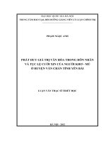 Phát huy giá trị văn hóa trong hôn nhân và tục lệ cưới xin của người Khơ  Mú ở huyện Văn Chấn tỉnh Yên Bái