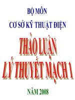 THẢO LUẬN LÝ THUYẾT MẠCH 1