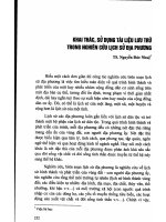 Báo cáo khoa học Khai thác, sử dụng tài liệu lưu trữ trong nghiên cứu lịch sử địa phương