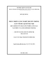 Phát triển làng nghề truyền thống gắn với du lịch ở Hà Nội (qua khảo sát cứu hai làng nghề làng lụa Vạn Phúc và làng gốm Bát Tràng)