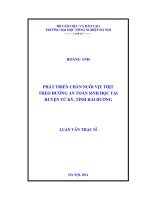 Phát triển chăn nuôi vịt thịt theo hướng an toàn sinh học tại huyện tứ kỳ, tỉnh hải dương