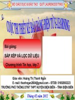 Slide tin học 7 bài sắp xếp và lọc dữ liệu _H.T.T Ngần