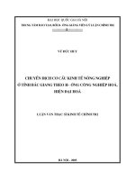Chuyển dịch cơ cấu kinh tế nông nghiệp ở tỉnh Bắc Giang theo hướng công nghiệp hóa, hiện đại hóa