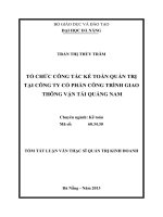 Tổ chức công tác kế toán quản trị tại công ty cổ phần công trình giao thông vận tải Quảng Nam
