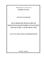 Luận văn thạc sĩ Quản trị rủi ro tín dụng đối với khách hàng doanh nghiệp tại ngân hàng TMCP Quân Đội - chi nhánh Đà Nẵng (full)