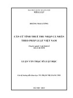 Căn cứ tính thuế thu nhập cá nhân theo pháp luật Việt Nam