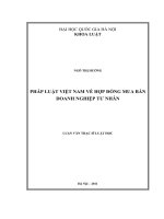 Pháp luật Việt Nam về Hợp đồng mua bán Doanh nghiệp tư nhân