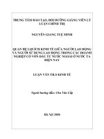 Quan hệ lợi ích kinh tế giữa người lao động và người sử dụng lao động trong các doanh nghiệp có vốn đầu tư nước ngoài ở nước ta hiện nay