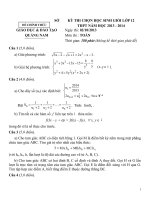 KỲ THI CHỌN HỌC SINH GIỎI LỚP 12 MÔN TOÁN