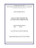 Quản lý nhà nước đối với các khu công nghiệp Hà Nội
