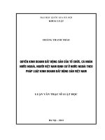 Quyền kinh doanh bất động sản của tổ chức, cá nhân nước ngoài, người Việt Nam định cư ở nước ngoài theo pháp luật kinh doanh bất động sản Việt Nam