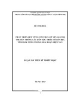 Phát triển bền vững với việc giữ gìn giá trị truyền thống các dân tộc thiểu số bản địa tỉnh Đăk Nông trong giai đoạn hiện nay