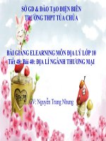 Slide Địa 10 Bài 40 ĐỊA LÍ NGÀNH THƯƠNG MẠI _Trang Nhung