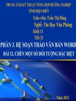 Slide tin học 11 bài 12 chèn một số đối tượng đặc biệt _T.T Hằng