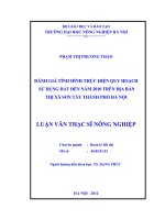 Đánh giá tình hình thực hiện quy hoạch sử dụng đất đến năm 2010 trên địa bàn thị xã sơn tây thành phố hà nội