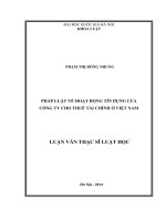 Pháp luật về hoạt động tín dụng của công ty cho thuê tài chính ở Việt Nam  Luận văn ThS. Luật