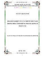 Doanh nghiệp vừa và nhỏ ở Việt Nam trong bối cảnh khủng hoảng kinh tế toàn cầu