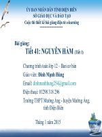 Slide tóan 12 NGUYÊN HÀM (Tiết 1) _Mạnh Hùng