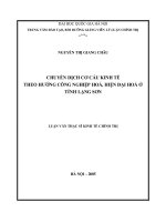 Chuyển dịch cơ cấu kinh tế theo hướng công nghiệp hoá, hiện đại hoá ở tỉnh Lạng Sơn