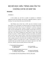 BỘ ĐỀ ĐỌC HIỂU TIẾNG ANH ÔN THI CHỨNG CHỈ B CÓ ĐÁP ÁN