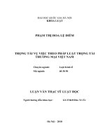 Trọng tài vụ việc theo pháp luật trọng tài thương mại Việt Nam  Luận văn ThS. Luật