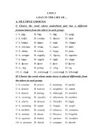 BÀI TẬP VÀ ĐÁP ÁN MÔN ANH LỚP 10 UNIT 3