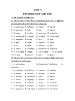 BÀI TẬP VÀ ĐÁP ÁN MÔN ANH LỚP 10 UNIT 5