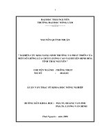 Nghiên cứu khả năng sinh trưởng và phát triển của một số giống lúa chất lượng cao tại huyện định hóa tỉnh thái nguyên