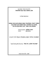 Đánh giá khả năng sinh trưởng, phát triển của một số dòng đậu tương vụ xuân tại huyện bảo lạc, tỉnh cao bằng