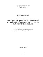 Thực tiễn thi hành Pháp luật về quản lý nhà nước đối với đất đai tại huyện Tân Yên, tỉnh Bắc Giang