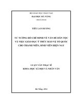 Luận văn thạc sĩ Tư tưởng Hồ Chí Minh về vấn đề dân tộc và việc giáo dục ý thức bảo vệ tổ quốc cho thanh niên, sinh viên hiện nay (full)