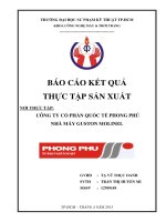 BÁO CÁO THỰC TẬP TỐT NGHIỆP SẢN XUẤT NGÀNH MAY TẠI CÔNG TY CỔ PHẦN QUỐC TẾ PHONG PHÚ NHÀ MÁY GUSTON MOLINEL  NỘI DUNG: QUY TRÌNH CÔNG NGHỆ SẢN XUẤT ÁO W. JACKET