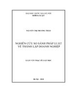 Nghiên cứu so sánh pháp luật về thành lập doanh nghiệp