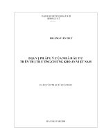 Địa vị pháp lý của nhà đầu tư trên thị trường chứng khoán Việt Nam  Luận văn ThS. Luật