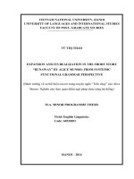Expansion and its realization in the short story “Runaway” by Alice Munro from systemic functional grammar perspective = Bành trướng và sự thể hiện của nó trong truyện ngắn Trốn chạy của Alice Munr