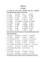 BÀI TẬP VÀ ĐÁP ÁN MÔN ANH LỚP 10 UNIT 15