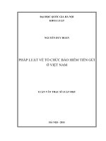 Pháp luật về tổ chức bảo hiểm tiền gửi ở Việt Nam