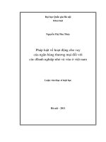 Pháp luật về hoạt động cho vay của nhân hàng thương mại đối với các doanh nghiệp nhỏ và vừa ở Việt Nam