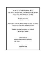 RESEARCH ON STUDENTS’ MOTIVATION IN LEARNING ENGLISH AT COLLEGE OF FOREIGN ECONOMIC RELATIONS  Nghiên cứu động lực học tiếng Anh của sinh viên trường Cao đẳng Kinh tế đối ngoại